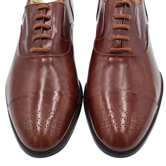 Vintage NEW R. Martegani Italy Mens 9D Brown Leather Oxfords Dress Shoes Italian main image 11